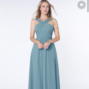 Azazie Kaleigh Dress in Moody Blue